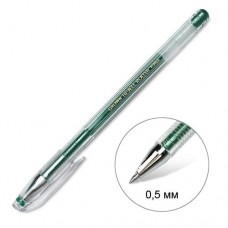 Ручка гелевая "CROWN" зеленая